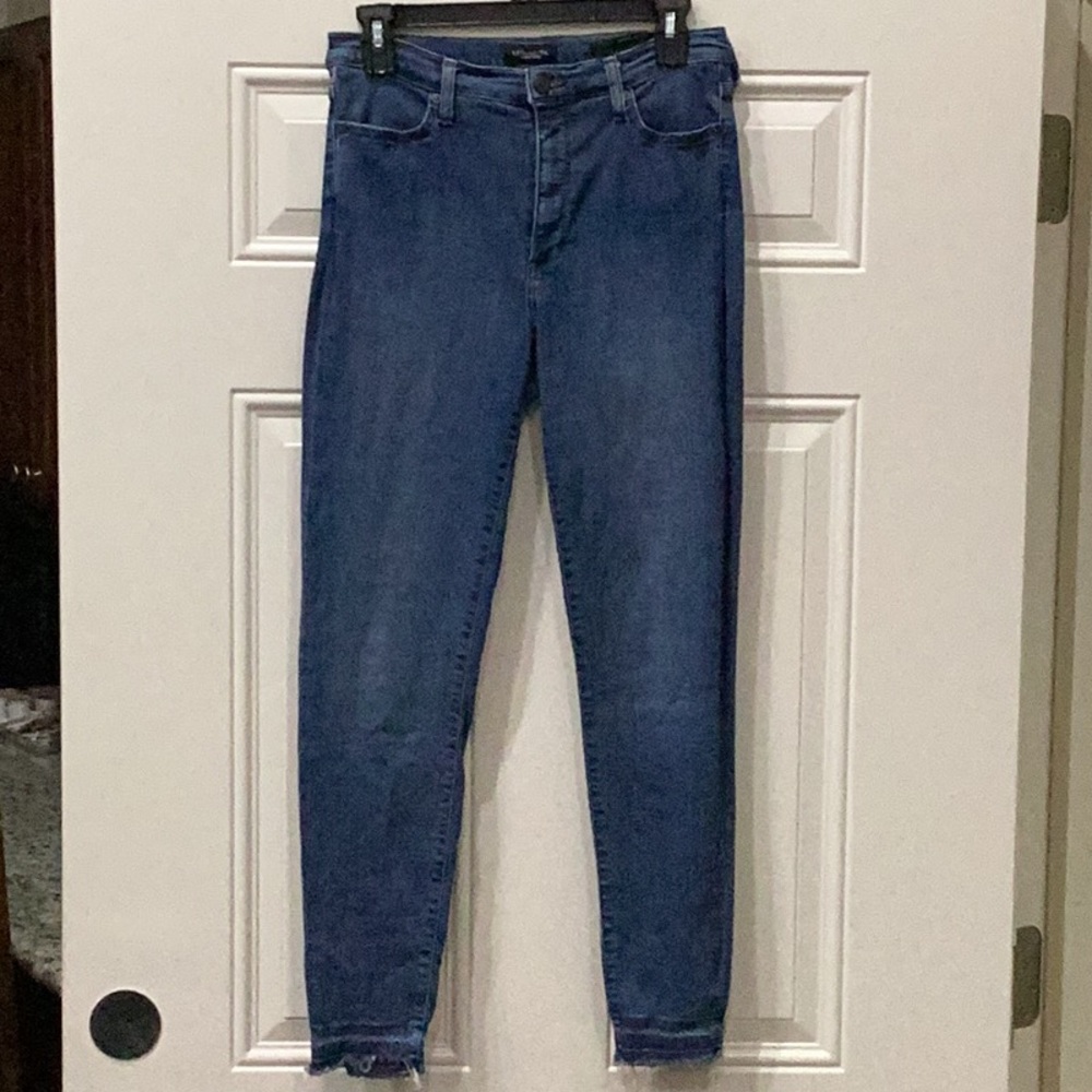 Preowned Banana Republic Devon Blue Denim Stretchy Pants Size 29 (Item#P045)